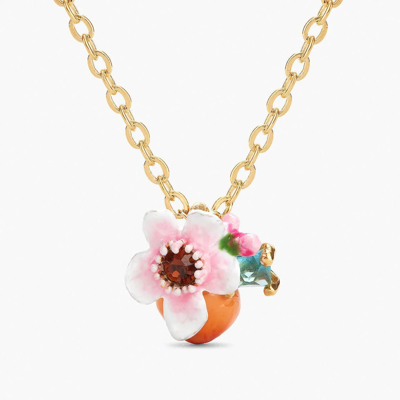 Apricot And Flower Pendant Necklace | APVE3031 - Image 4