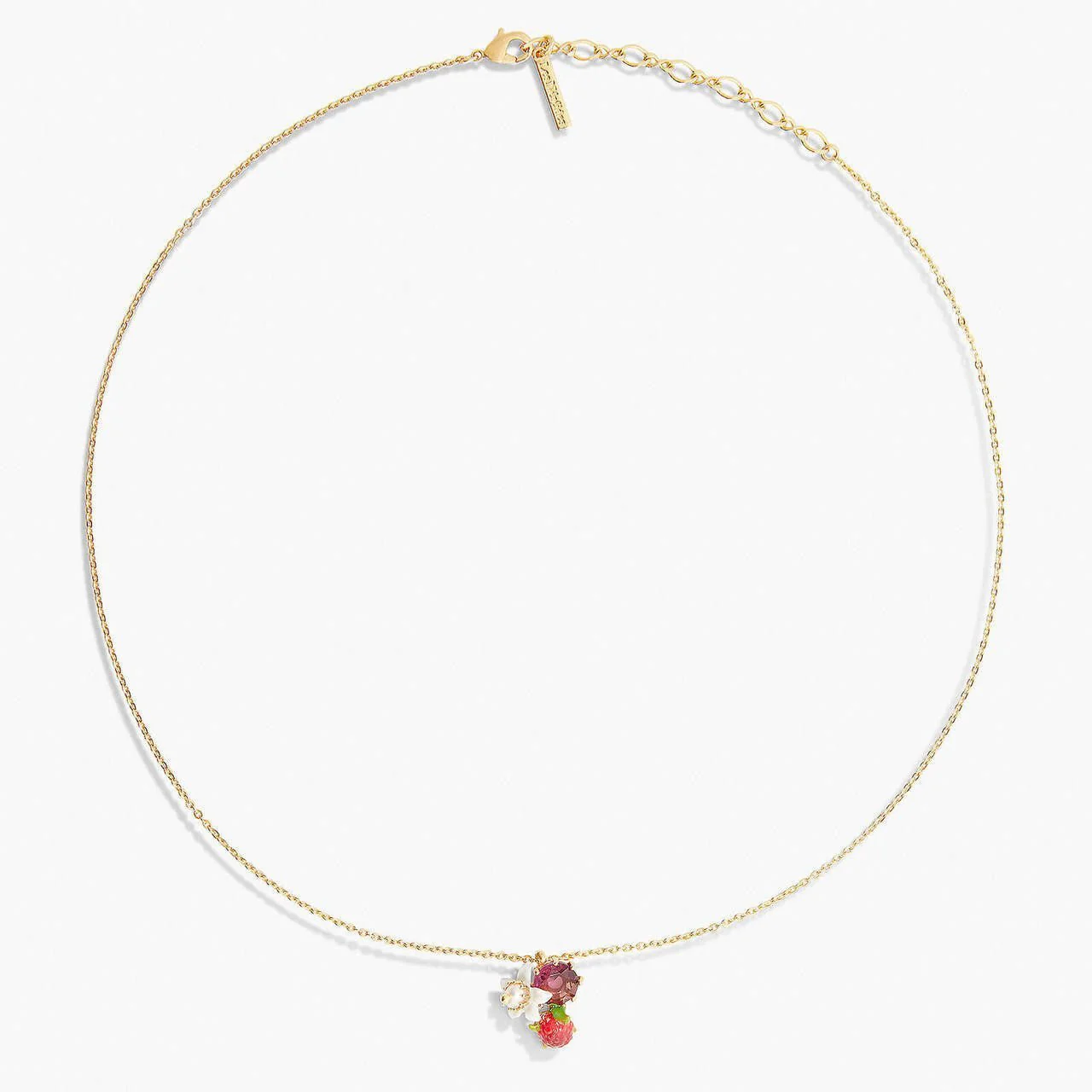 Raspberry And Flower Pendant Necklace | APVE3051 - Image 4