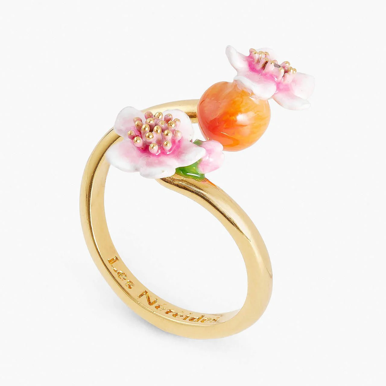 Apricot And Flowers Adjustable Ring | APVE6011