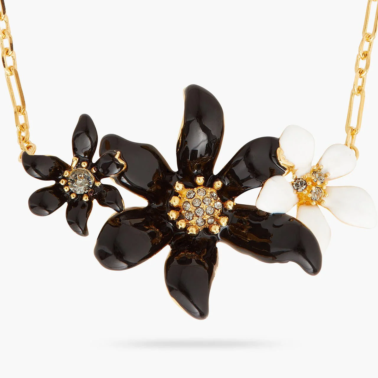 Lily and Ranunculus flower statement necklace | AQFN3011 - Image 4