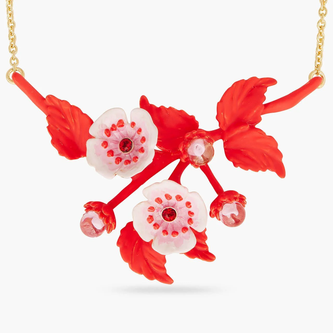 Anemone and crystal thin necklace | AQHC3011 - Image 4