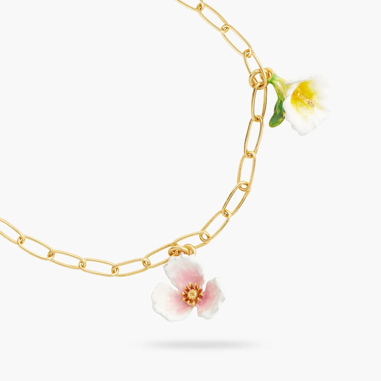 Gold-Plated Links And Flower Pendant Bracelet | AQJF2021 - Image 2