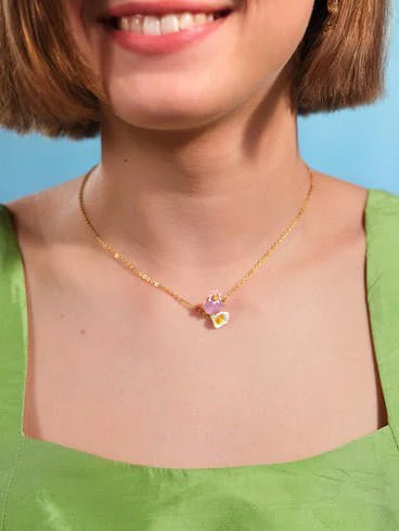 Calla And Pink Stone Statement Necklace | AQJF3051 - Image 2