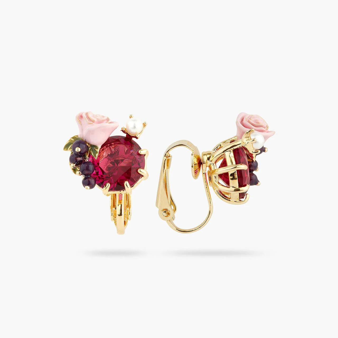Roses And Blackcurrant Berries Earrings | AQNC1041 - Image 6