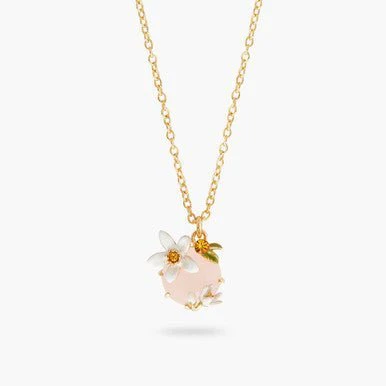Orange Blossom And Faceted Crystal Pendant Necklace | AQNC3031 - Image 5