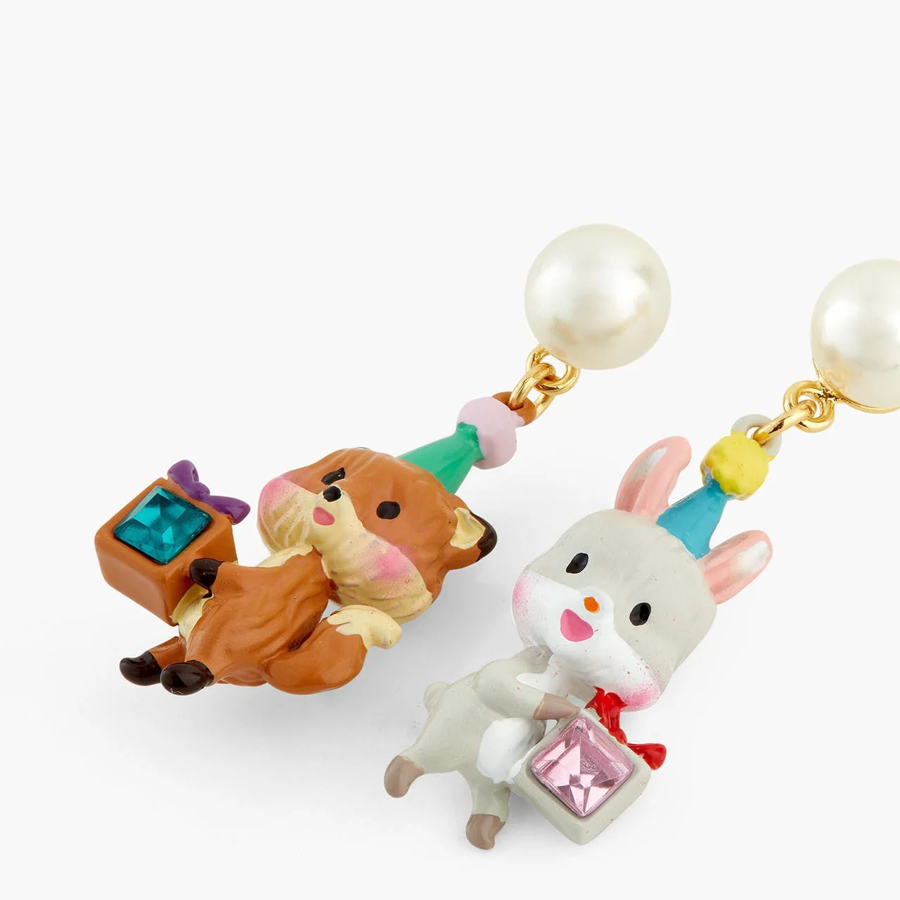 Asymmetrical Rabbit and Fox earrings | AQPP1081 - Image 3