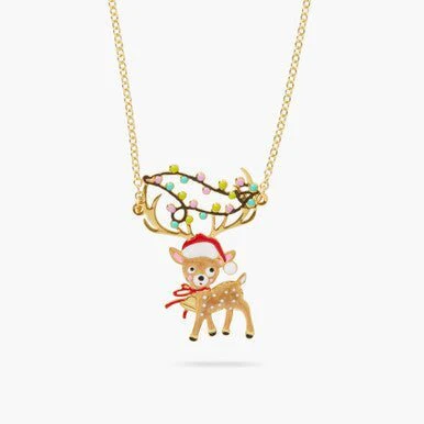 Reindeer and fairy light pendant necklace | AQSP3101 - Image 4