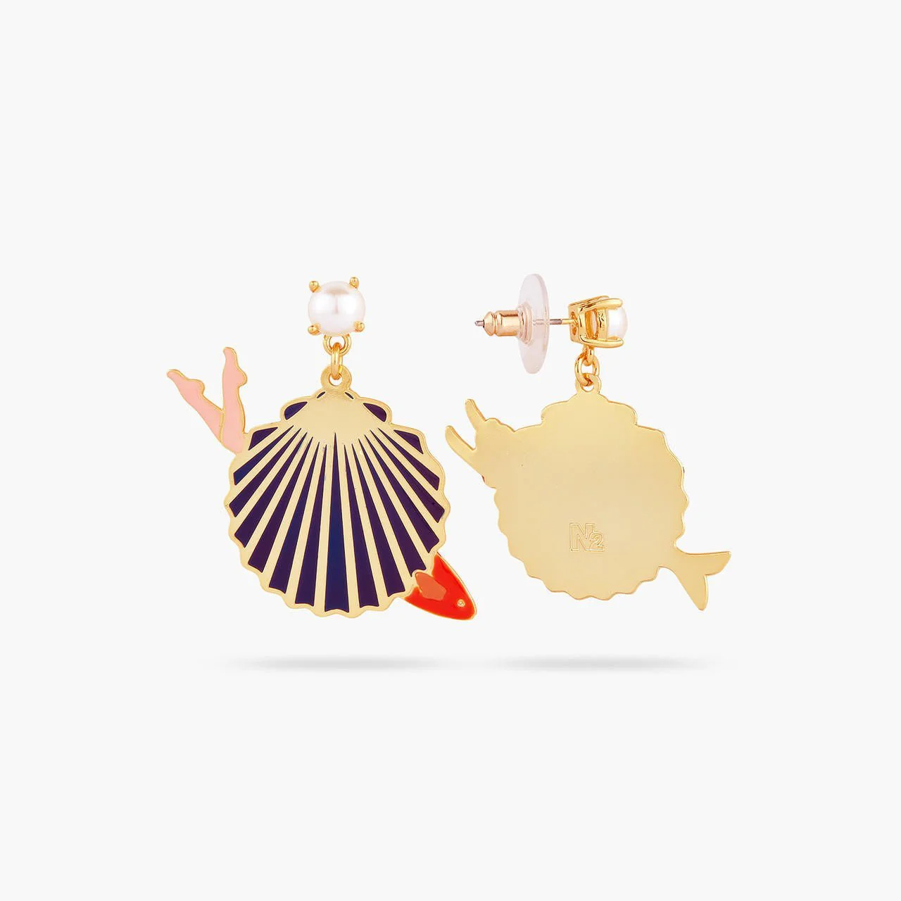 Sea shell and mermaid earrings | AQUI1031 - Image 2