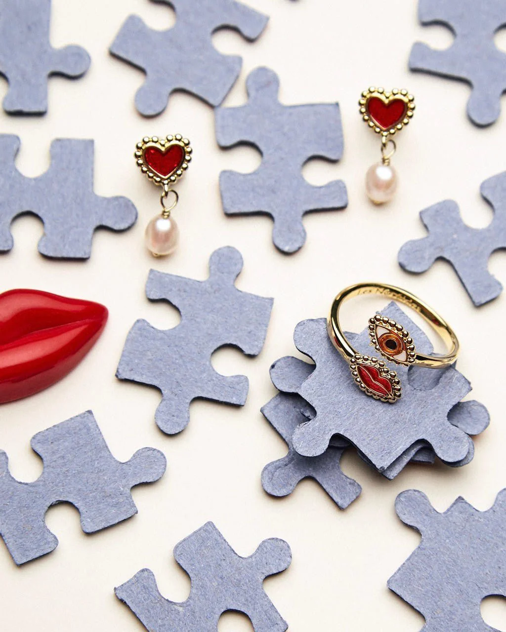Heart And Cultured Pearl Earrings | ARAD1041 - Image 5