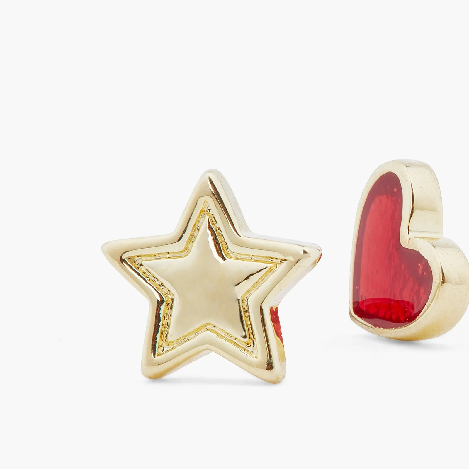 Heart And Star Asymmetrical Earrings | ARAD1071 - Image 3