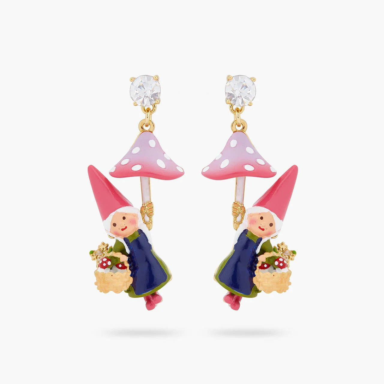 Garden Gnome Lady And Mushroom Picking Earrings | ARCP1121