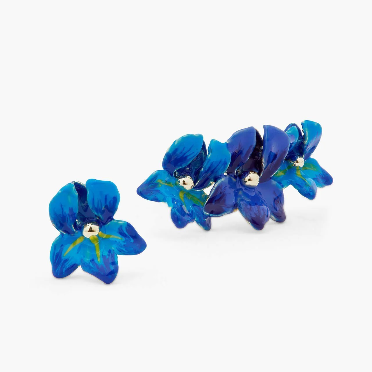 Siberian Iris Asymmetrical Earrings | ARIV1071 - Image 2