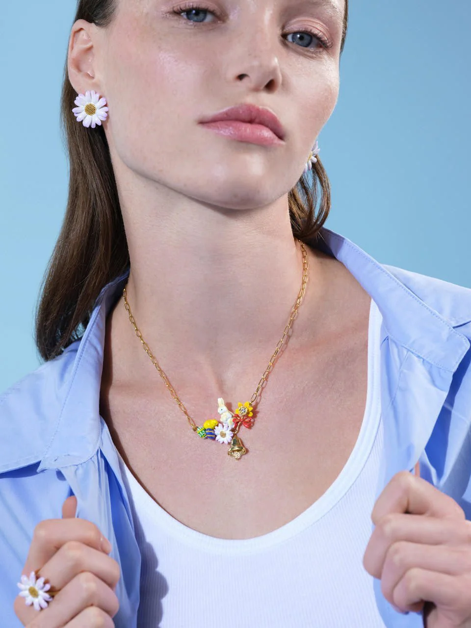 Easter Chick And Rabbit Thin Necklace | ARLA3011 - Image 3