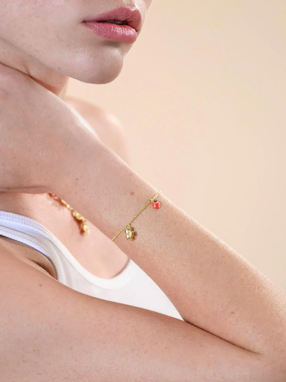 Ladybirds And Wood Anemone Fine Bracelet | ARLP2021 - Image 2