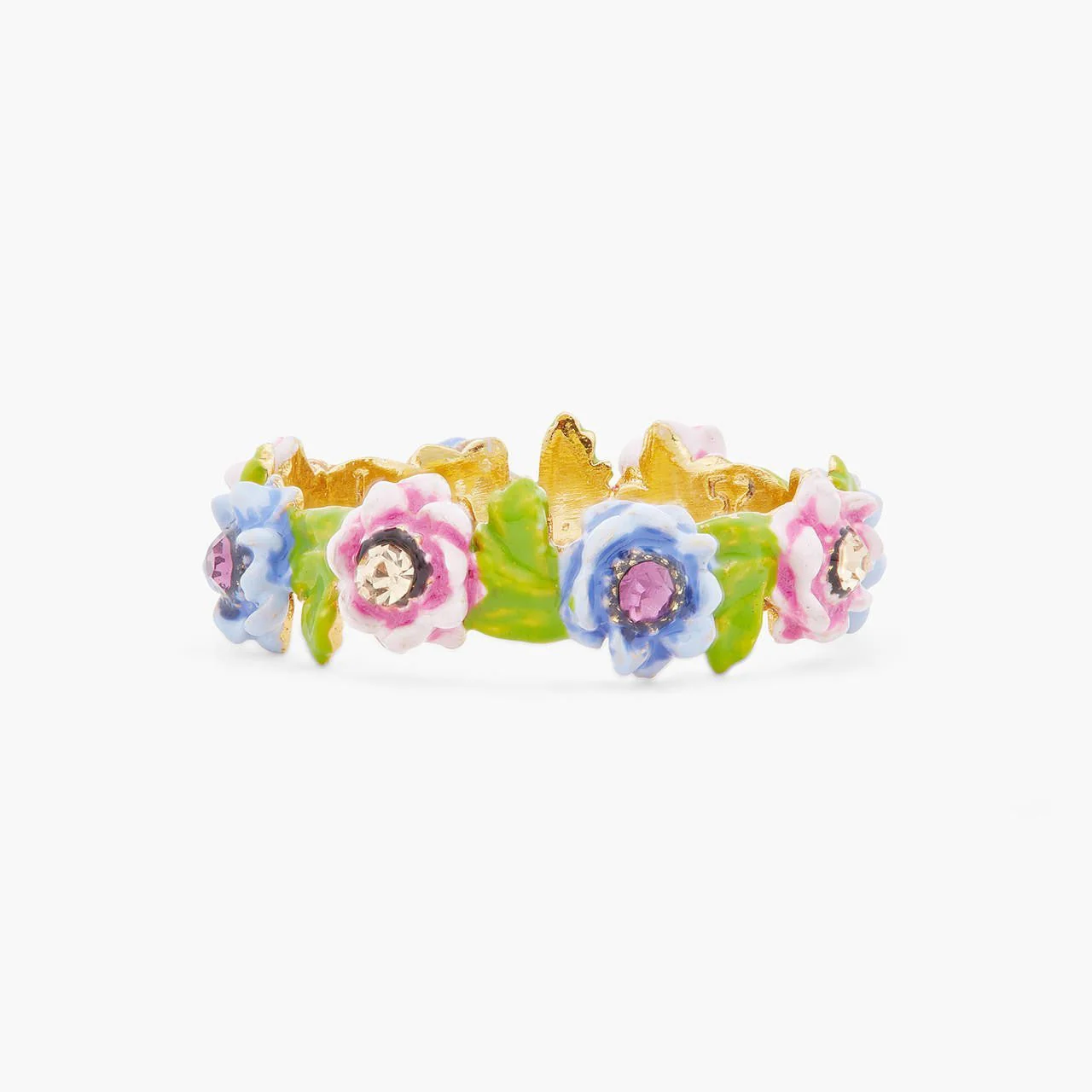 Pink And Blue Flower Crown Ring | ARPF6031 - Image 3