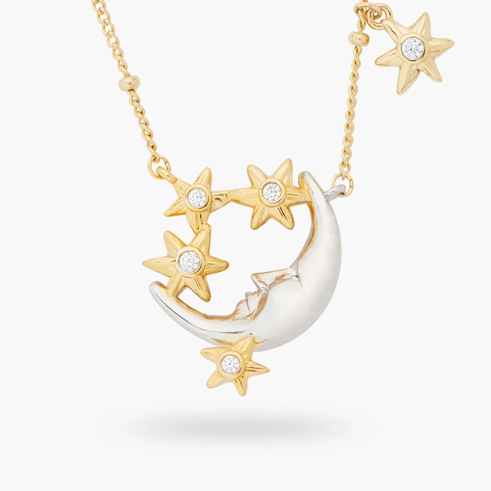 Moon And Star Pendant Necklace | ASAM3011 - Image 4