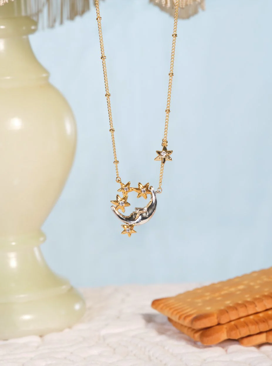 Moon And Star Pendant Necklace | ASAM3011 - Image 5
