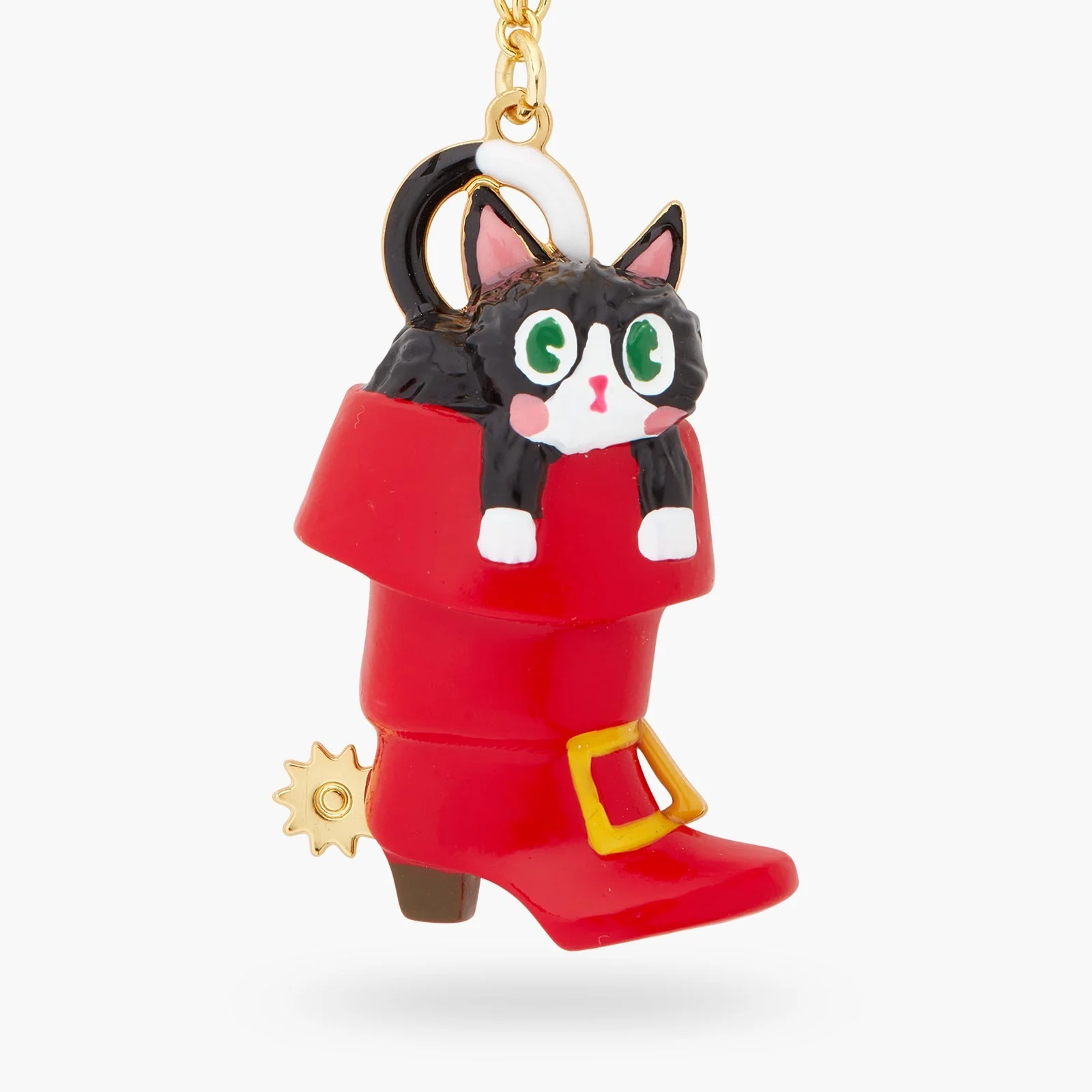 Charming Cat In A Red Boot Pendant Necklace | ASCC3011 - Image 3