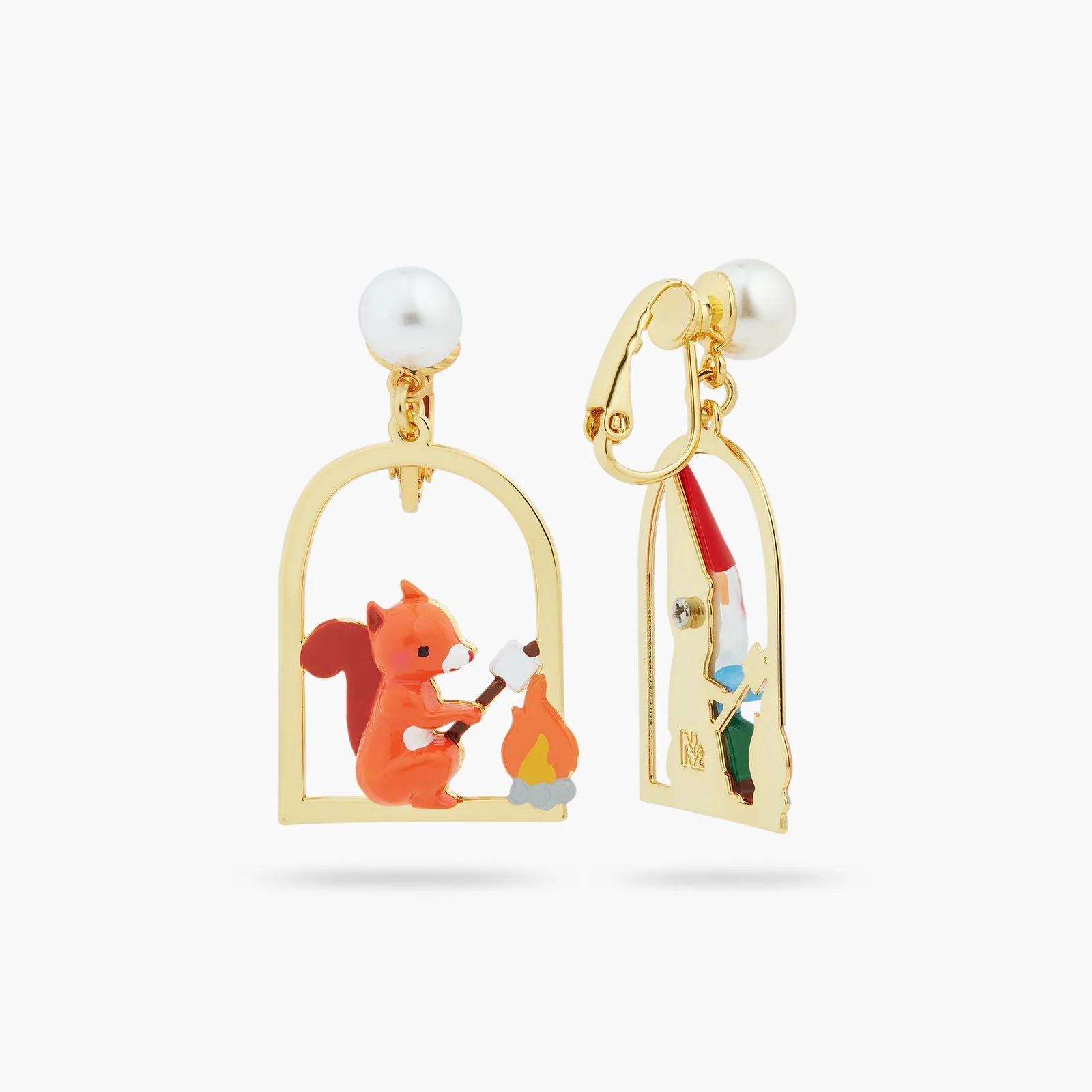 Squirrel, Gnome And Marshmallow Earrings | ASCP1041 - Image 3