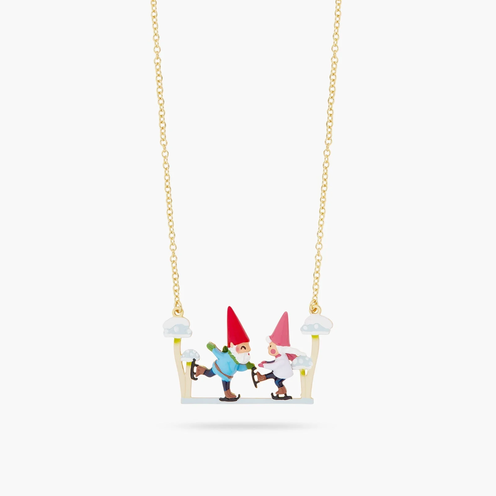 Gnomes And Ice Skates Statement Necklace | ASCP3081