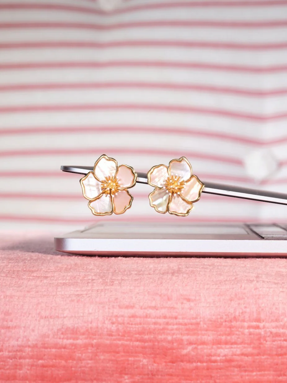 Wild Rose Mother Of Pearl Earrings | ASEN1121 - Image 4
