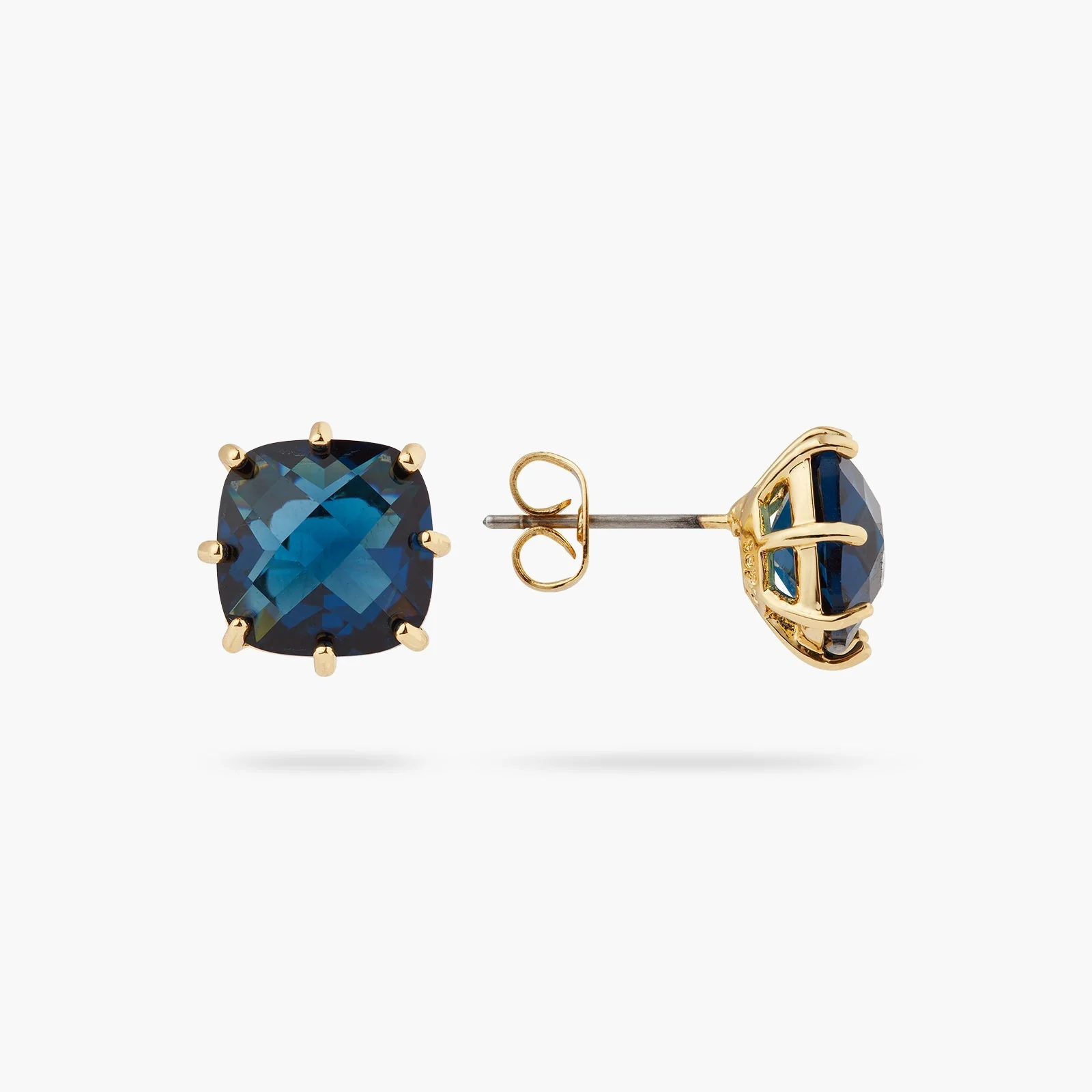 Ocean Blue Diamantine Square Stone Earrings | ASLD1011 - Image 2