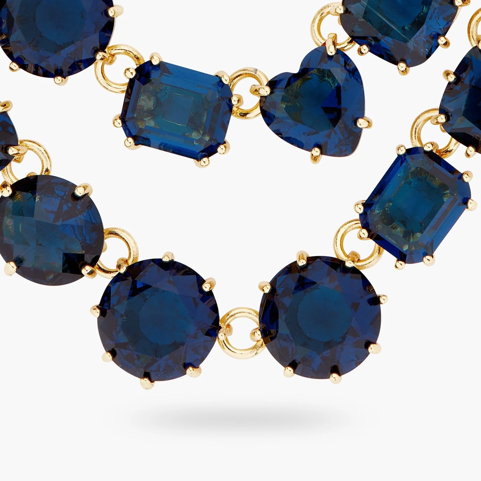 Ocean Blue Diamantine Luxurious Double-Row Necklace | ASLD3551 - Image 3