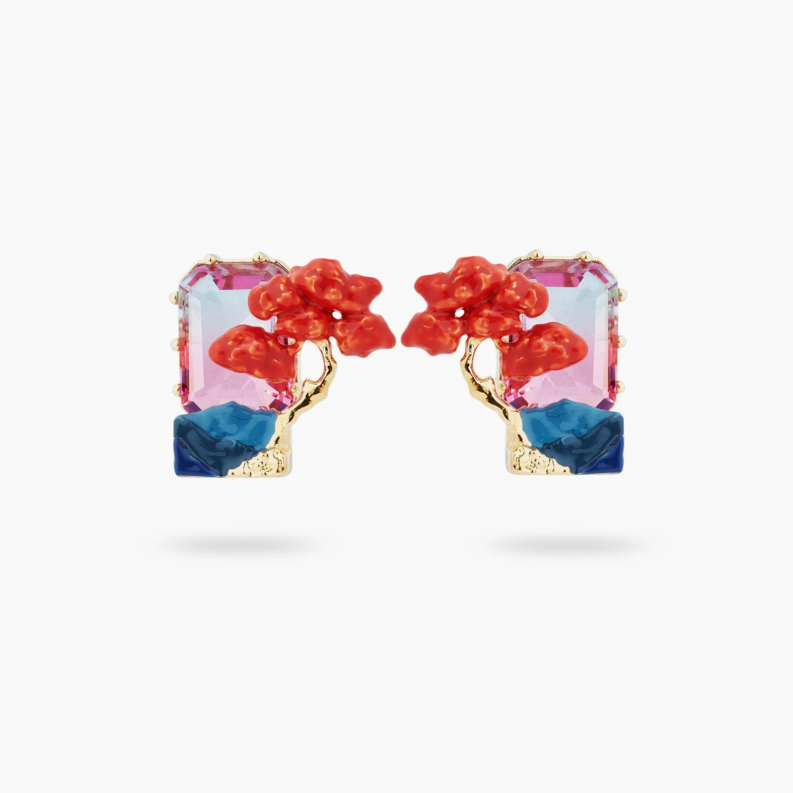 Rising Sun And Maple Tree Sleeper Earrings | ASLE1131