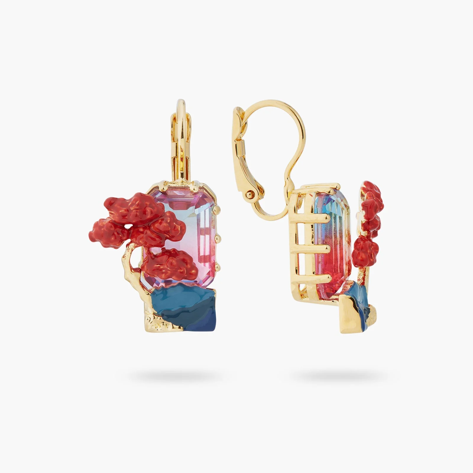 Rising Sun And Maple Tree Sleeper Earrings | ASLE1131 - Image 2