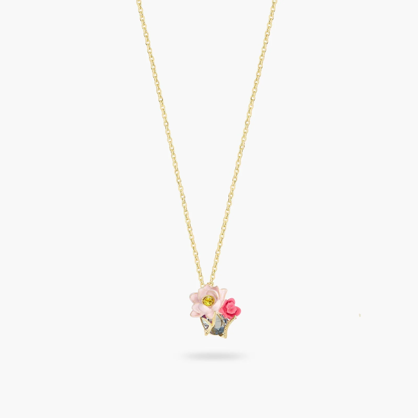 Pink Lotus And Light Blue Pendant Necklace | ASOS3041 - Image 3