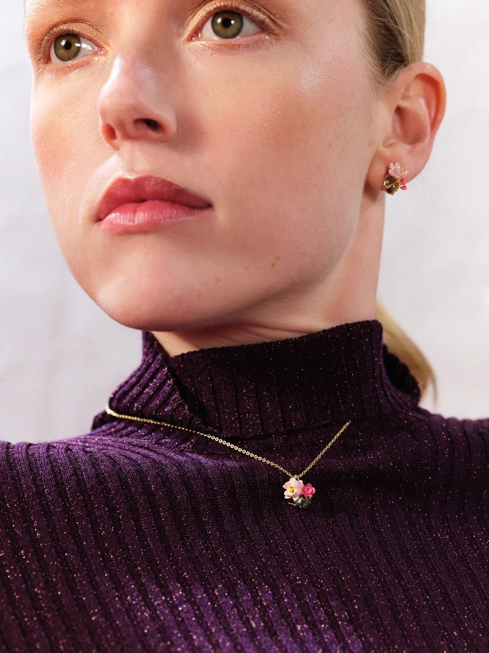 Pink Lotus And Light Blue Pendant Necklace | ASOS3041 - Image 4