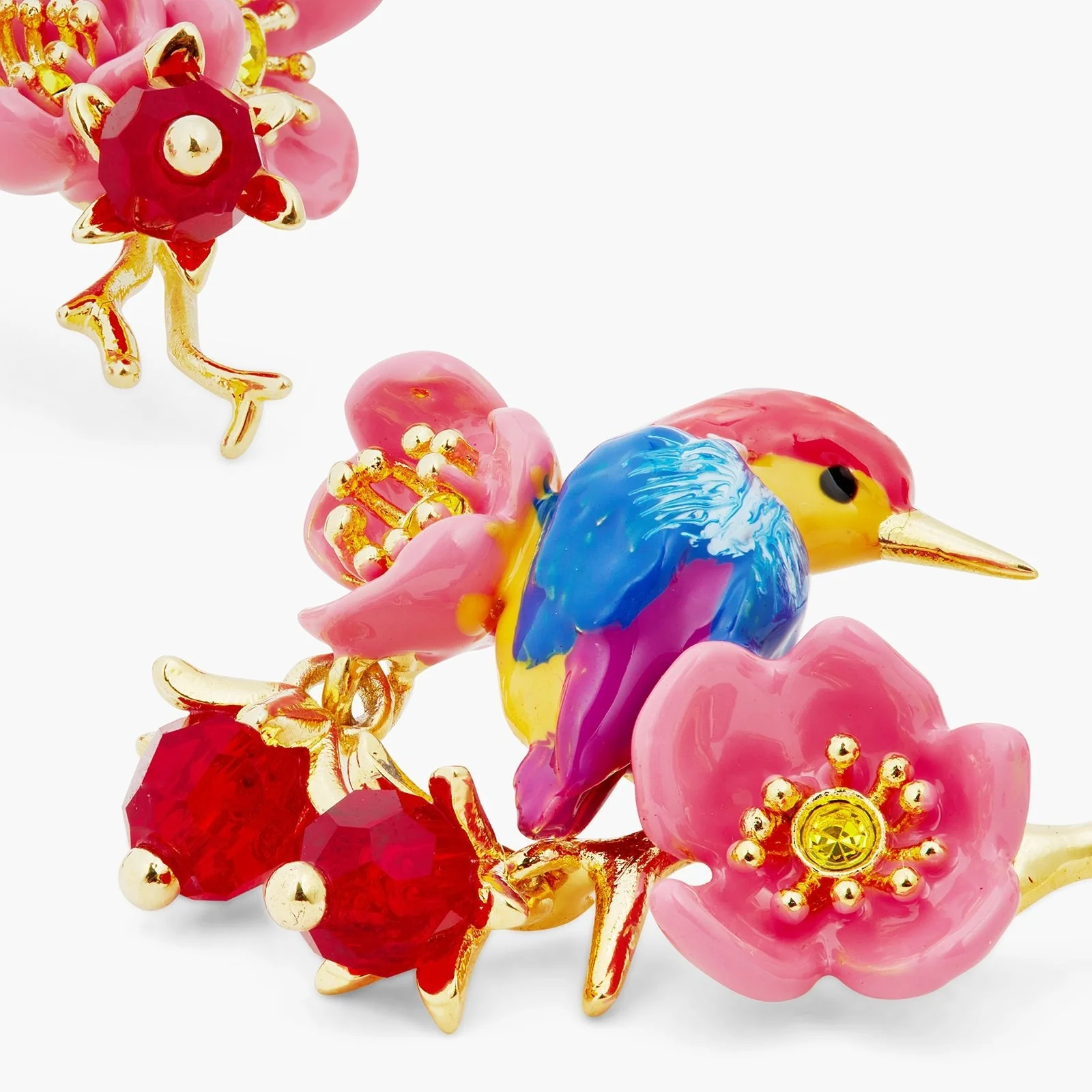 Kingfisher And Plum Blossom Earrings | ASPL1011 - Image 5