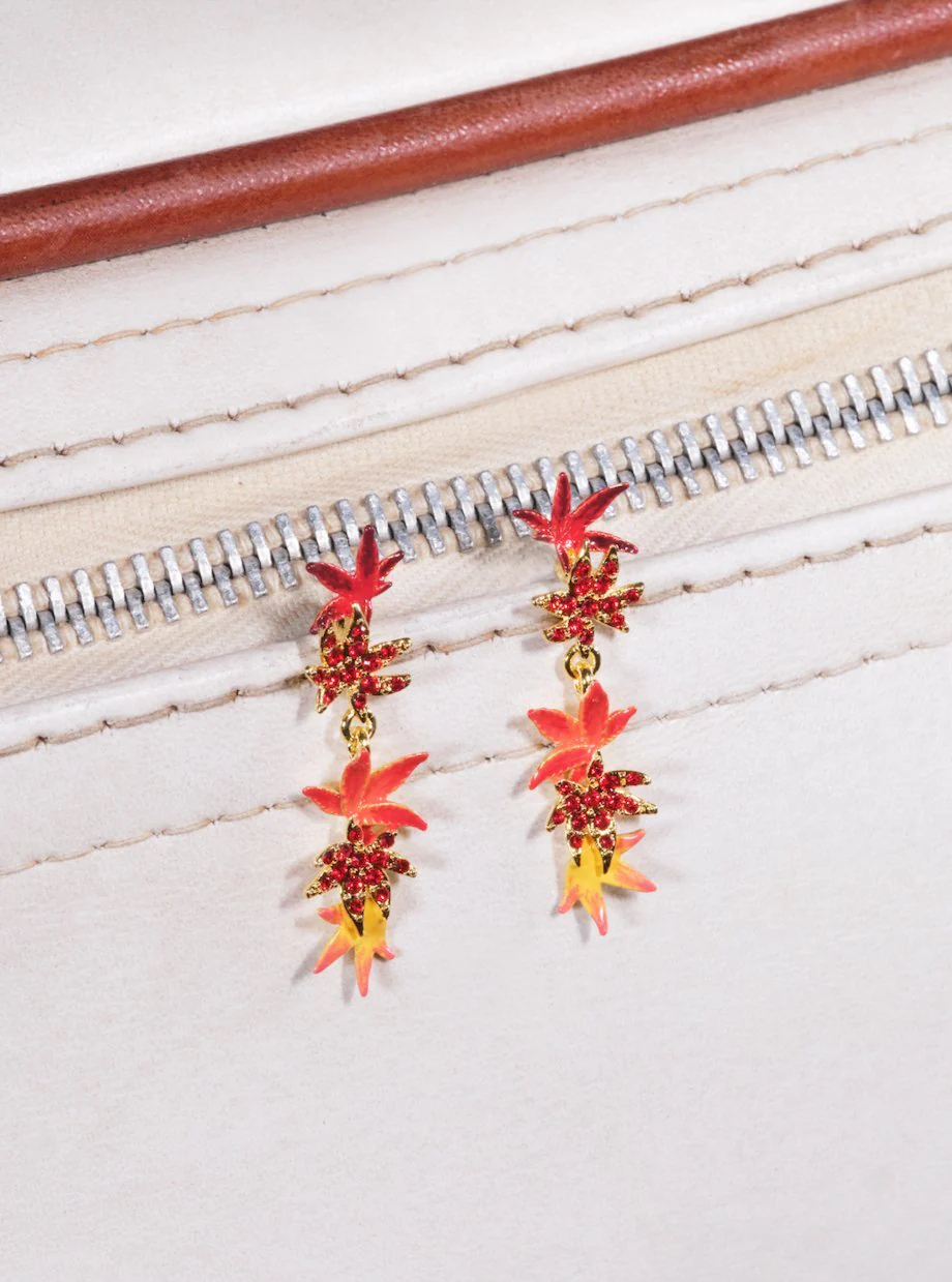 Maple Leaf Dangling Earrings | ASPL1041 - Image 5