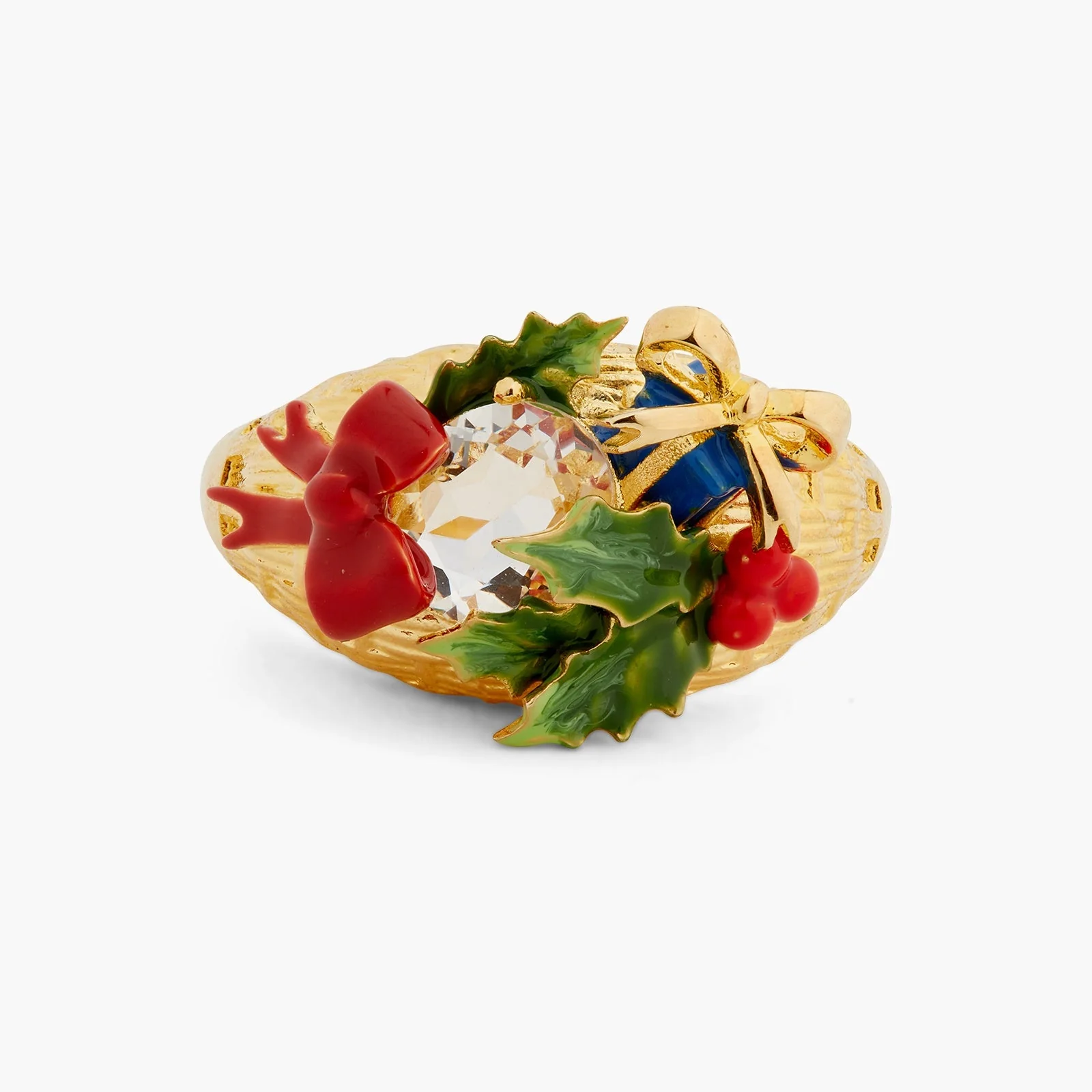 Faceted Crystal And Christmas Gift Cocktail Ring | ASPS6011 - Image 3