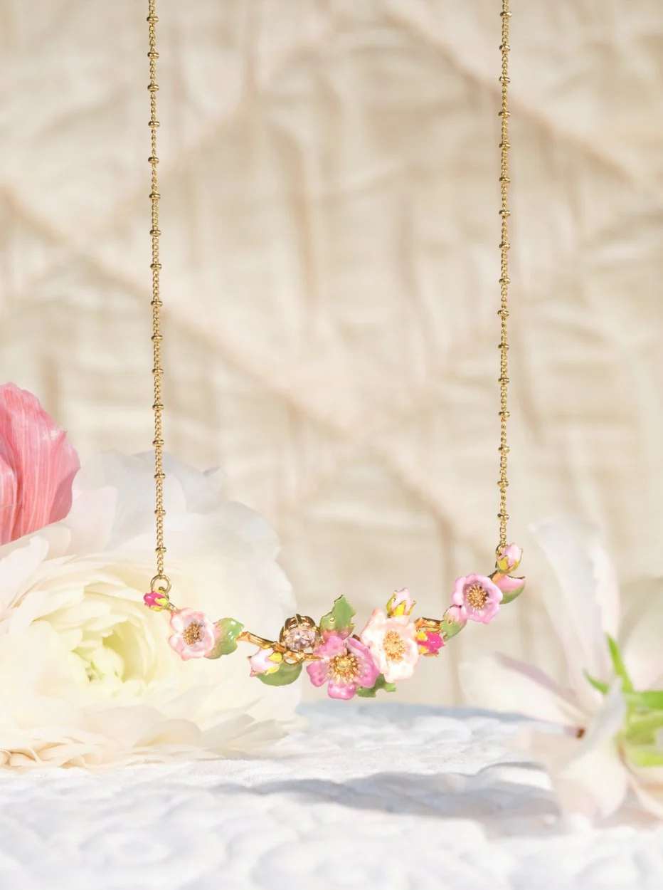 Wild Rose And Rosebush Leaf Statement Necklace | ASRF3011 - Image 4