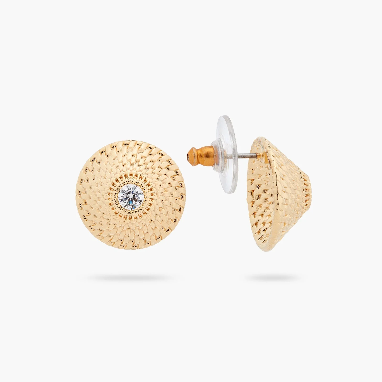 Wickerwork Disc Earrings | ASVA1021 - Image 5