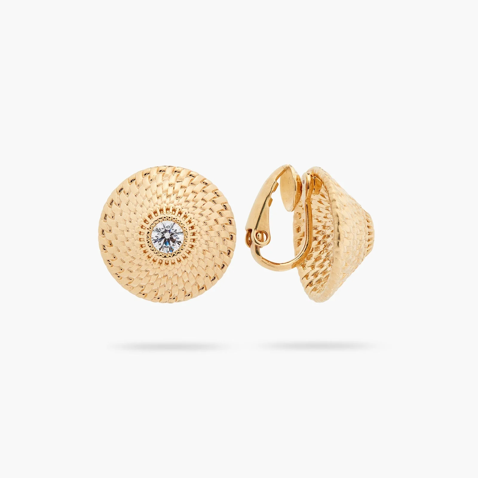 Wickerwork Disc Earrings | ASVA1021 - Image 6