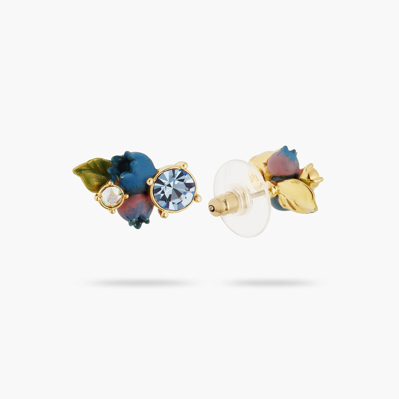 Blueberry And Round Cut Stone Earrings | ATBG1081 - Image 2