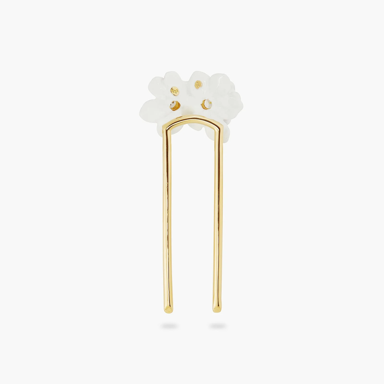 Gardenia And Cut Crystal Stone Hair Pin | ATBP4011 - Image 3