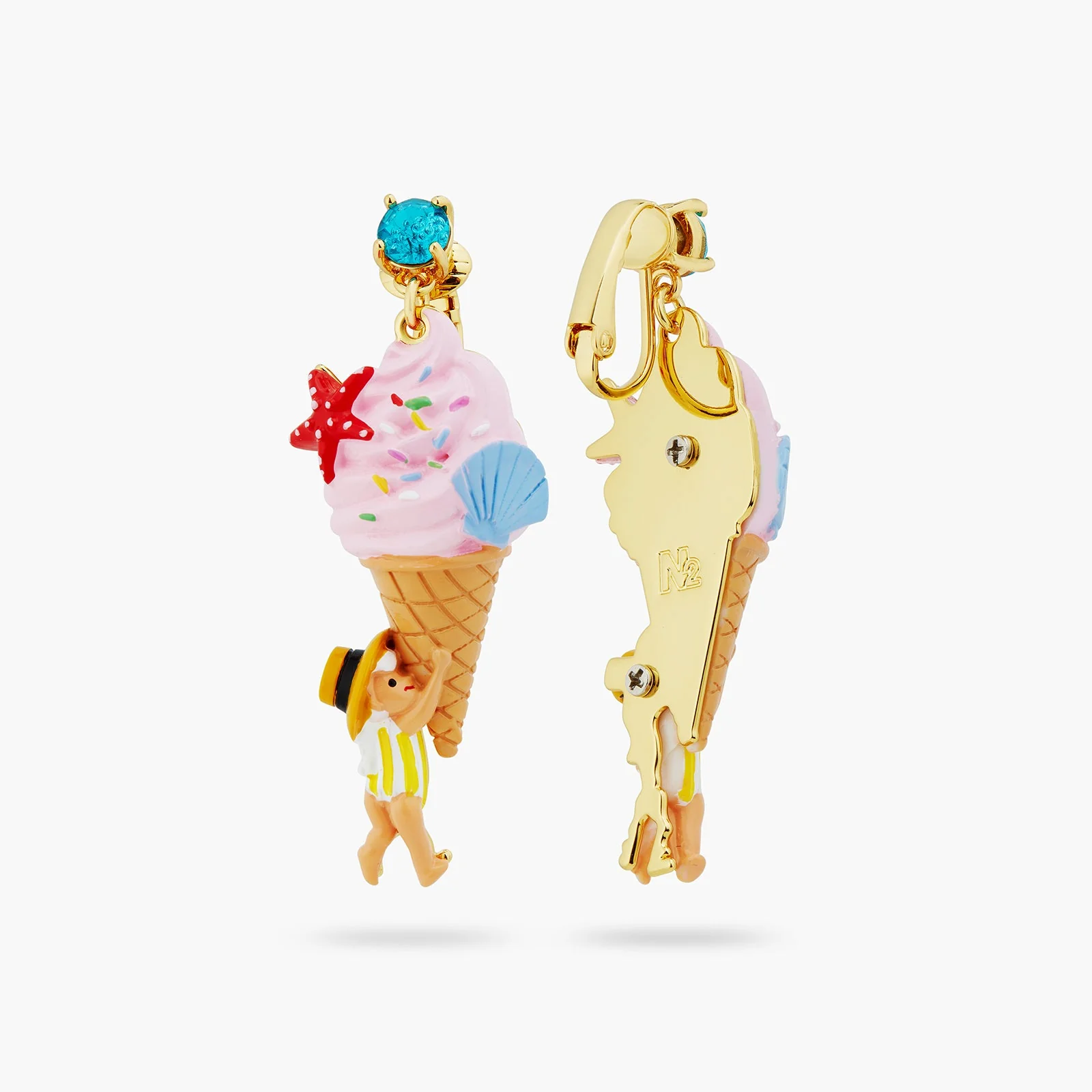 Gelato, Seashell And Garden Gnome Earrings | ATCP1071 - Image 3