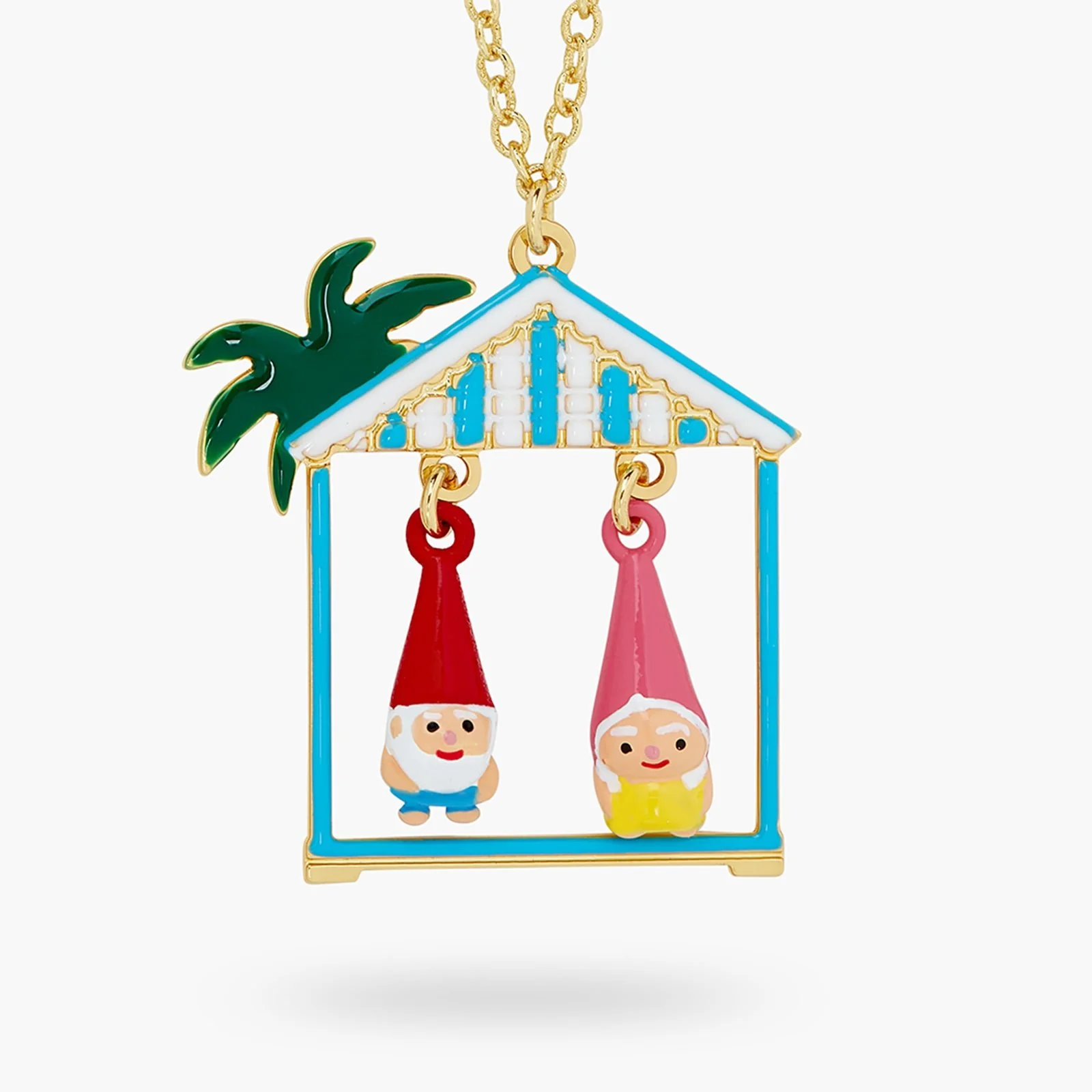 Toadstool Family Couple And Beach Hut Pendant Necklace | ATCP3081 - Image 3