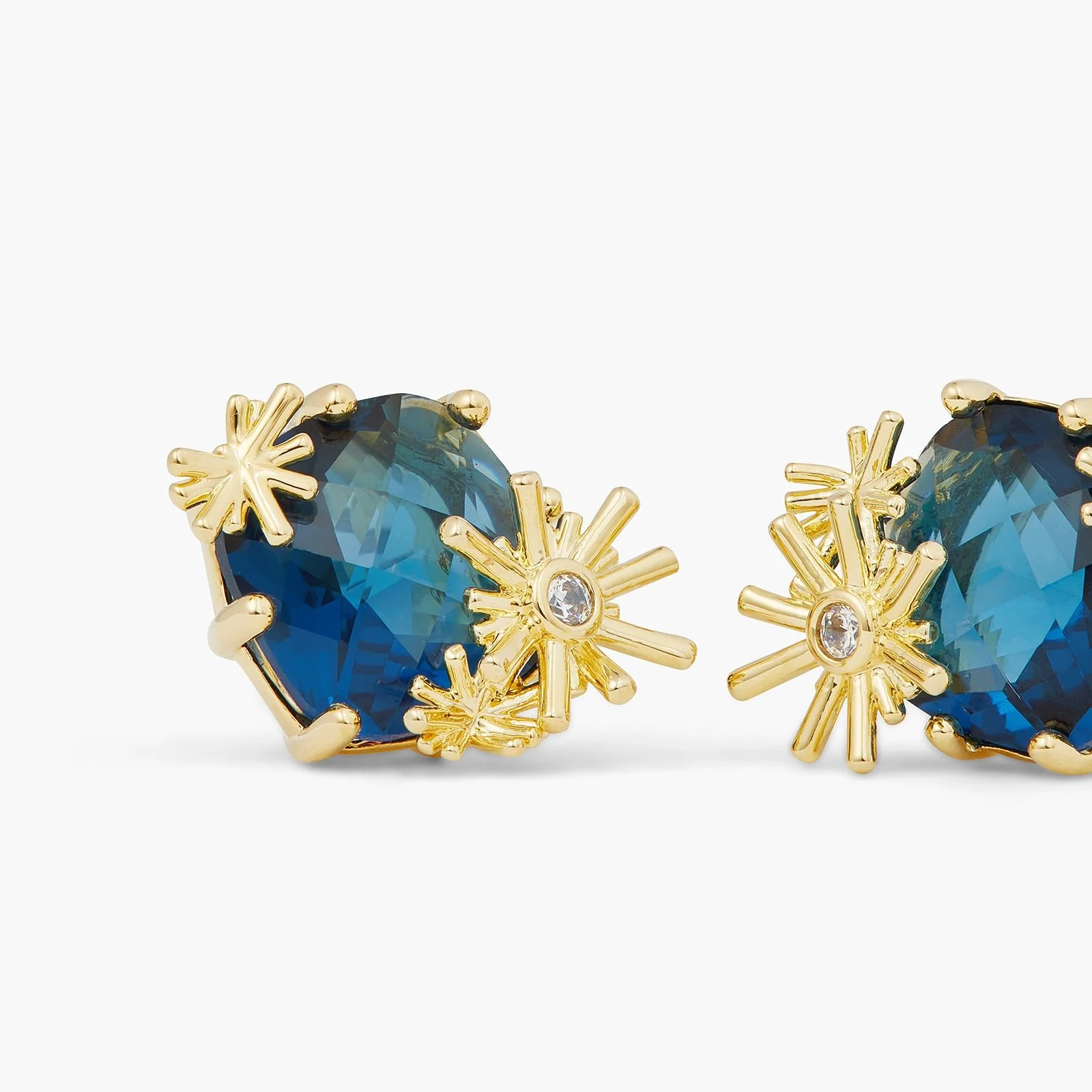 Gold Stars And Square Stone Earrings | ATET1011 - Image 3