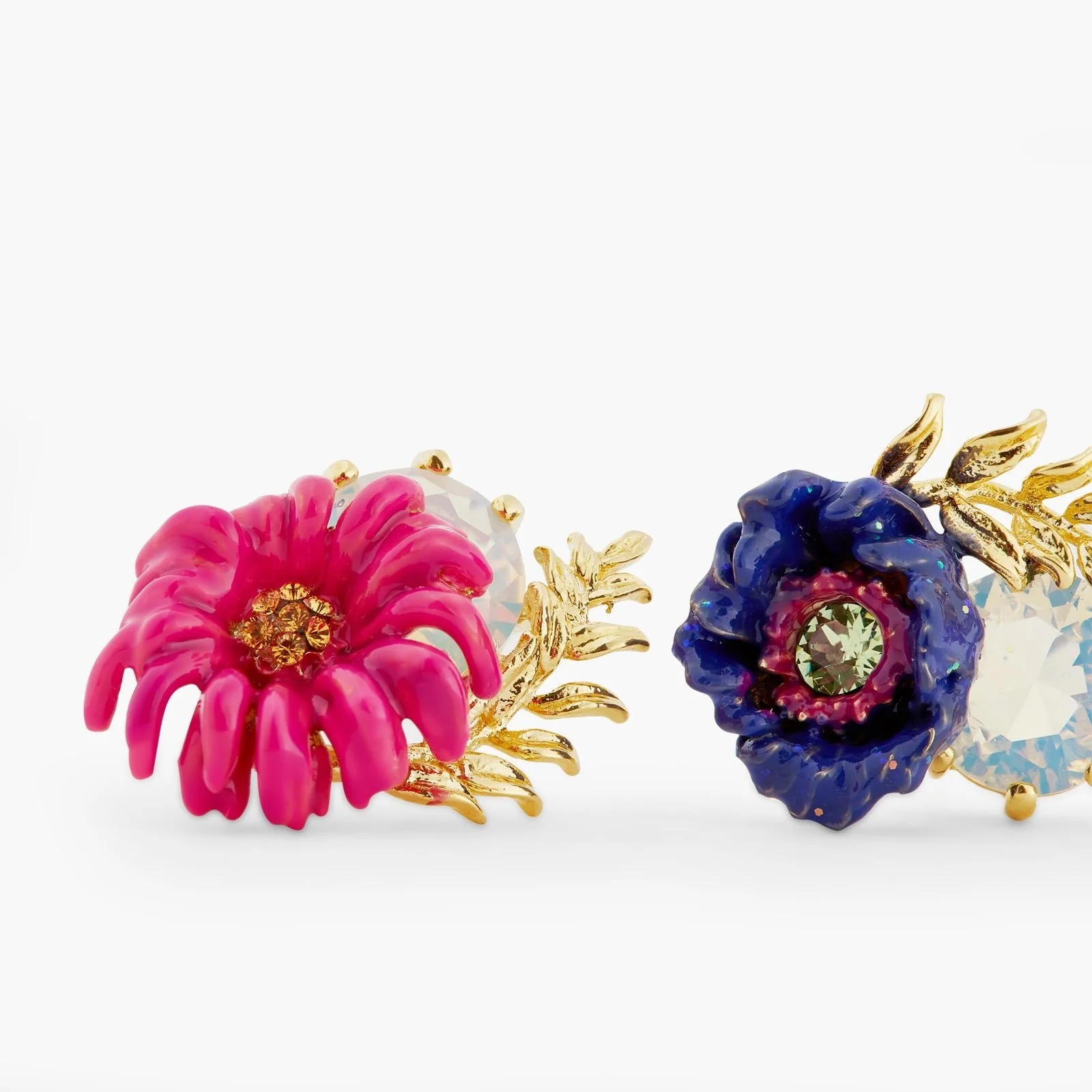 Imaginary Flower And Crystal Earrings | ATFI1051 - Image 7