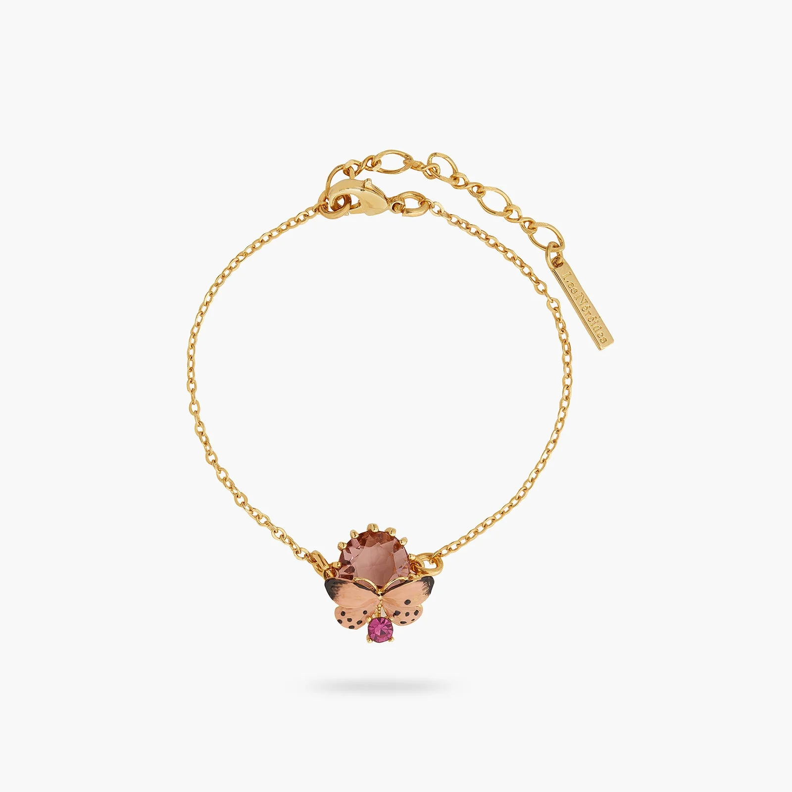 White Butterfly And Round Stone Fine Bracelet | ATLA2011