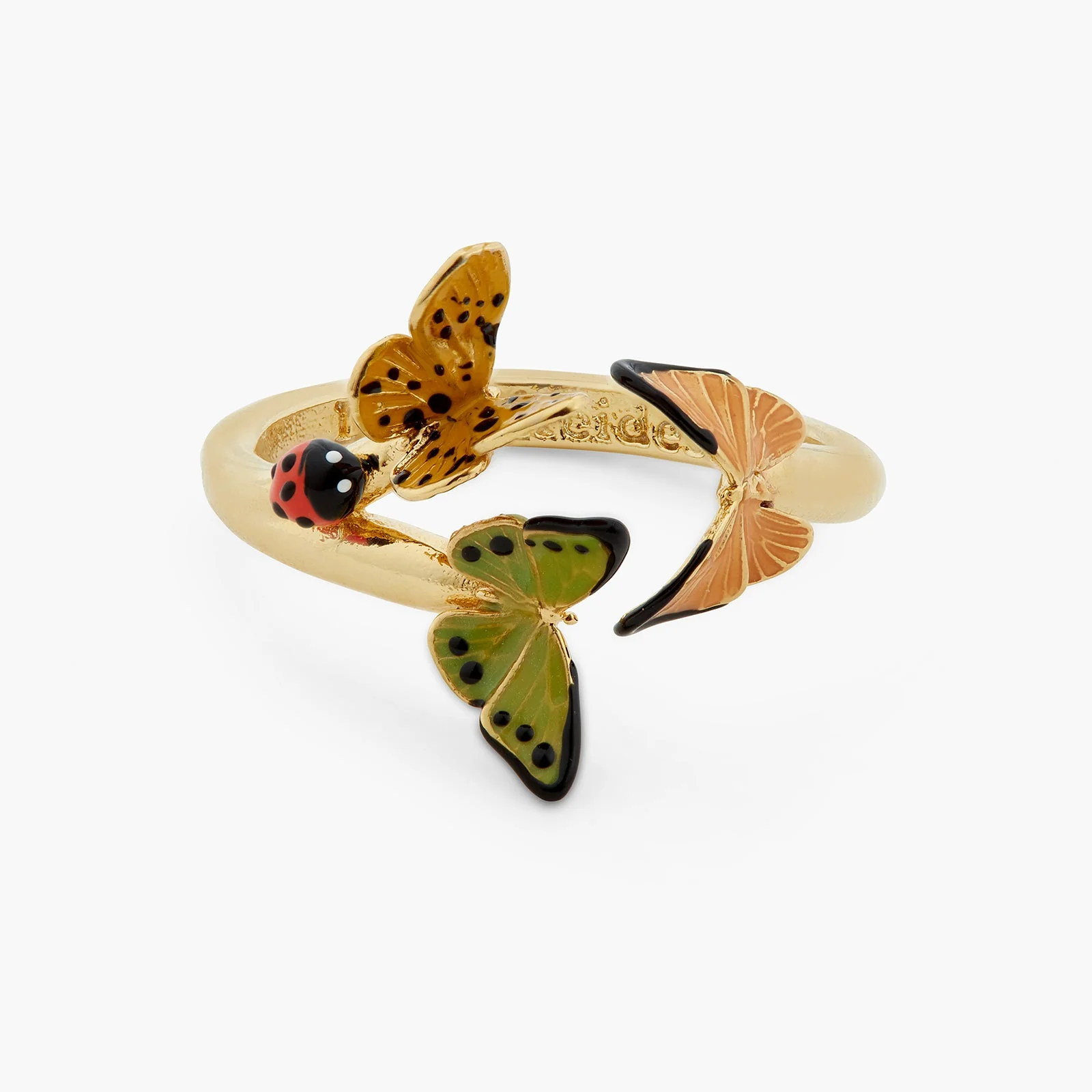 Colourful Butterfly And Enamelled Ladybird Adjustable Ring | ATLA6031 - Image 4