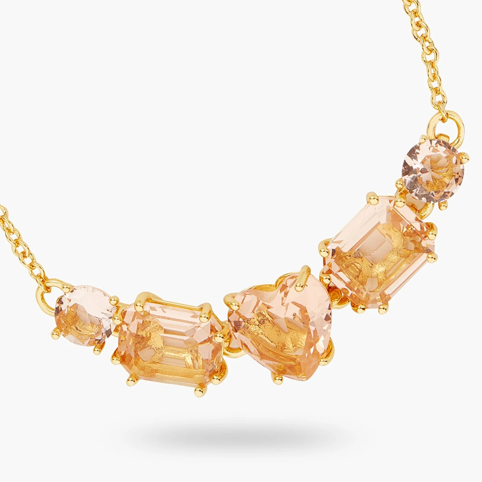 Apricot Pink Diamantine 5 Stone Fine Bracelet | ATLD2141 - Image 3