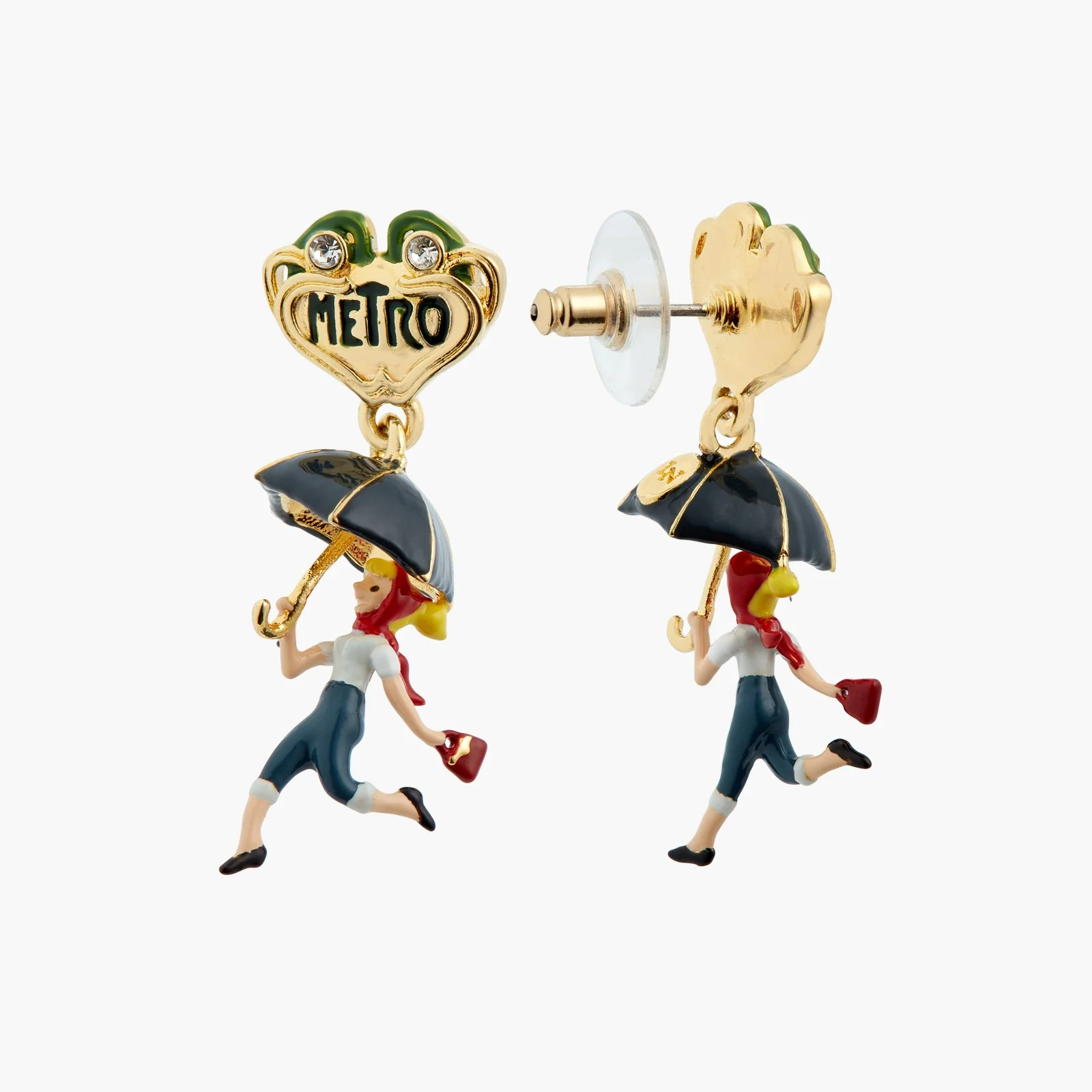 Woman Under Umbrella Earrings | ATPA1021 - Image 3