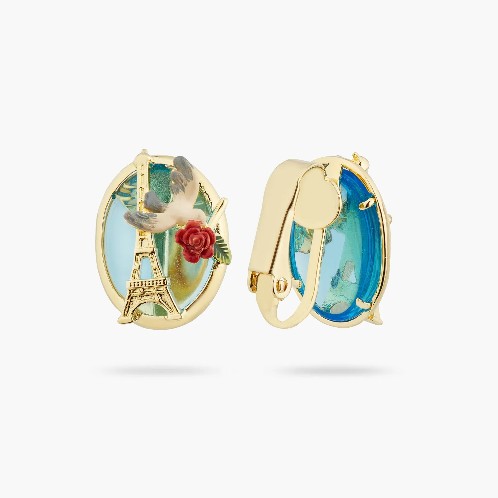 Eiffel Tower, Sparrow And Rose Earrings | ATPA1041 - Image 4