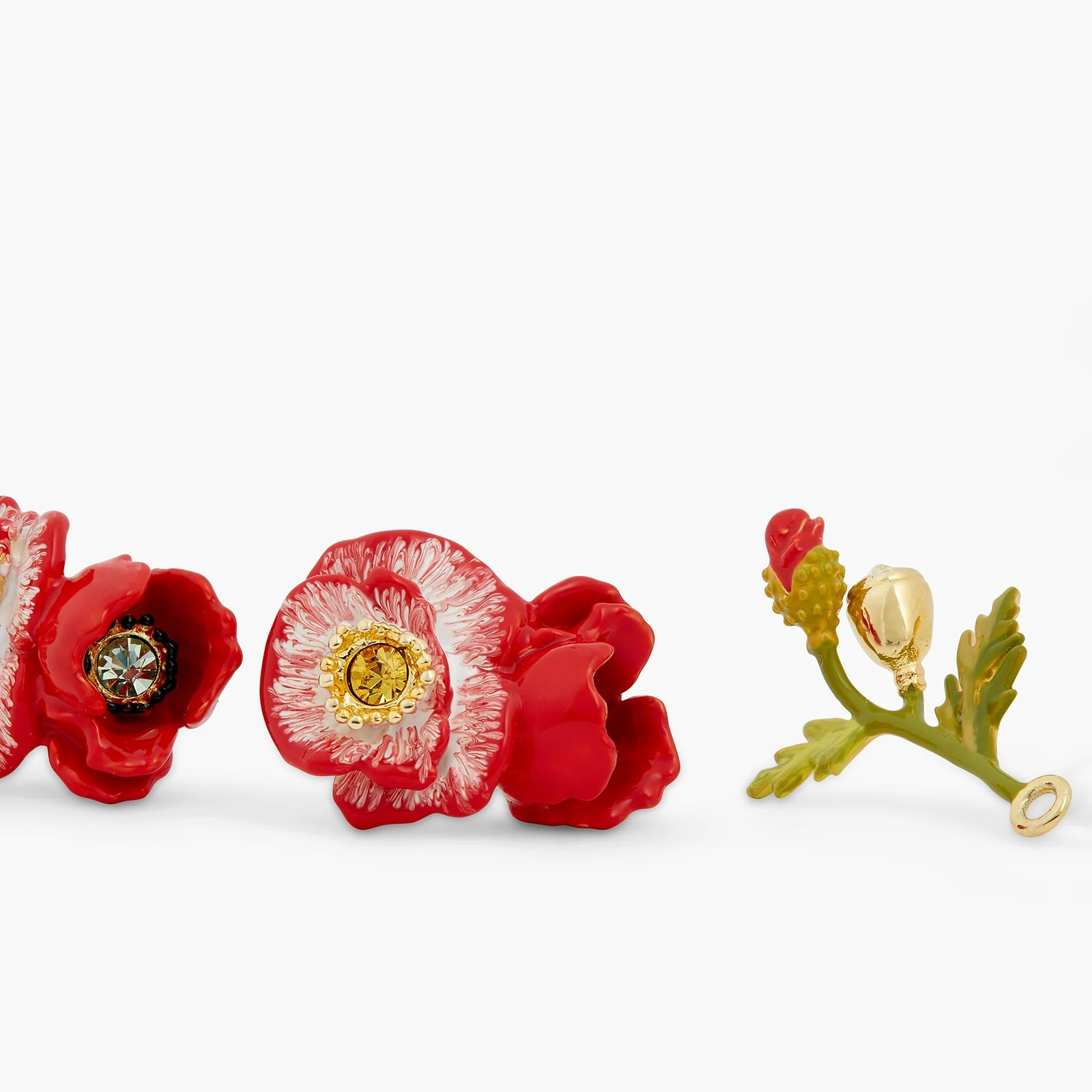 Poppy And Golden Bead Earrings | ATPO1061 - Image 4