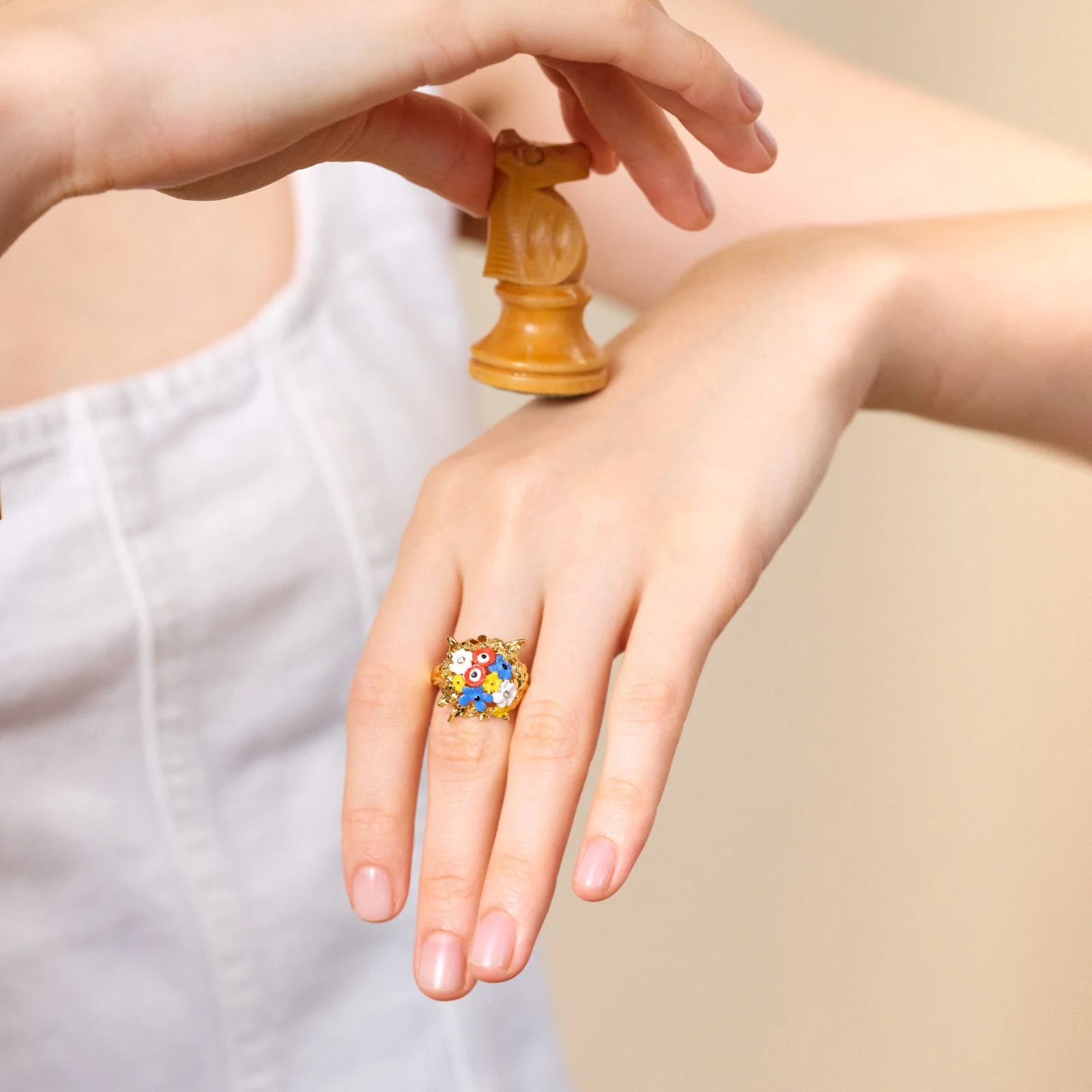 Flower Bouquet Cocktail Ring | ATPO6031 - Image 2